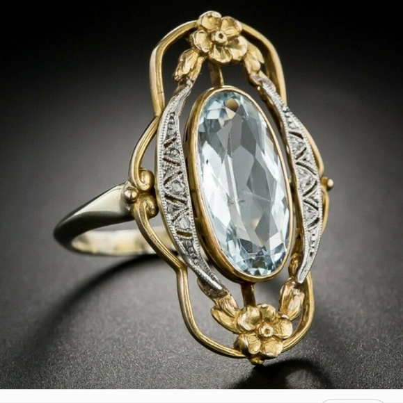 Clearance zicronia 925 sterling Sl The Material But The Color Is Gold - Picture 2 of 5